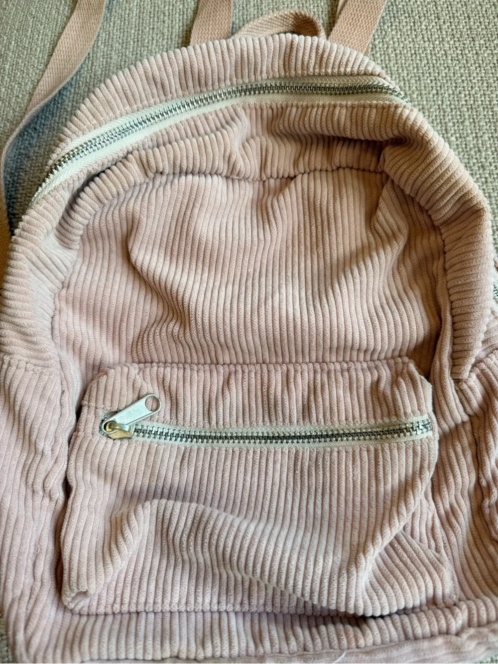 SHEIN Blush Pink Corduroy Mini Backpack